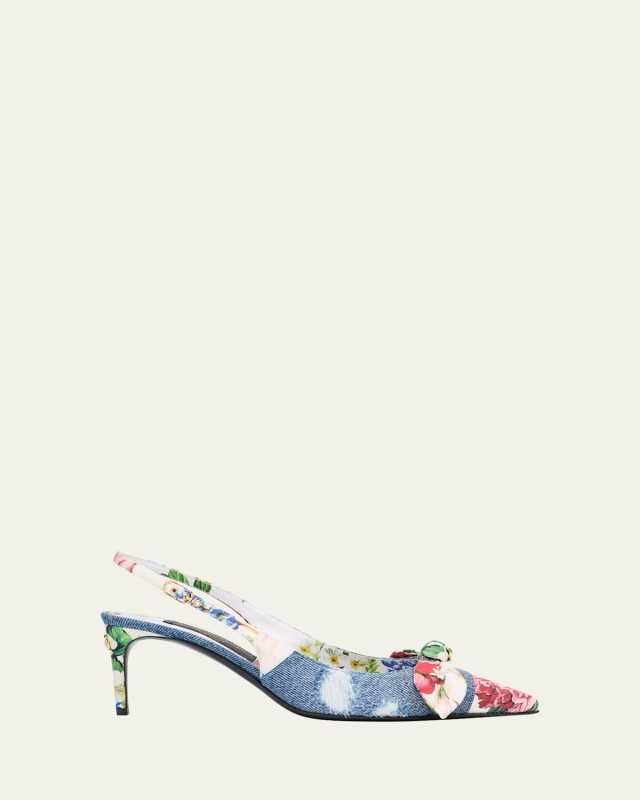 Lollo Eva Floral Bow Slingback Pumps